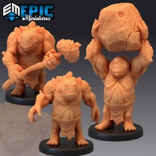 dwarf cyclops set eye stone creature angry swamp encounter toys & games fantasy medieval monster rpg warhammer enemy tabletop dungeon dnd pathfinder npc pre-supported supported pre 3d print model - Mito3D