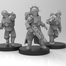 lunar auxilia forgemaster - presupported toys & games horus robot tech priest solar chaos 28mm servants heresy traitor serviles 3d print model - Mito3D