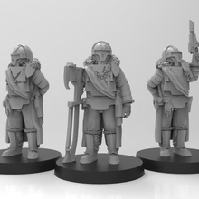 lunar auxilia political enforcers - presupported toys & games character commander solar infantry chaos 28mm enforcer heretic heresy renegade commisar 3d print model - Mito3D