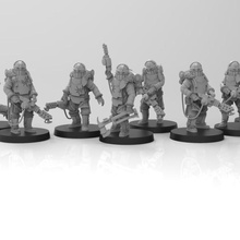 lunar auxilia ignis - presupported toys & games horus solar infantry chaos 28mm troopers flamers heresy renegades heretics flamethrowers 3d print model - Mito3D