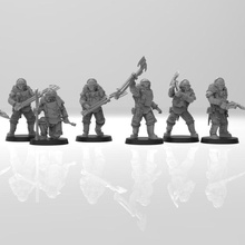lunar auxilia securis - presupported toys & games horus solar power elite combat 28mm melee axes troops heresy renegades heretics shocktrooper 3d print model - Mito3D