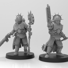 lunar auxilia dark adepts - presupported toys & games horus tech commander priest engineer solar elite 28mm heresy renegade heretics 3d print model - Mito3D