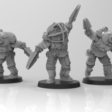 lunar auxilia brutes - presupported toys & games big horus troll moster solar ogre chaos melee daddy heresy renegade heretics 3d print model - Mito3D