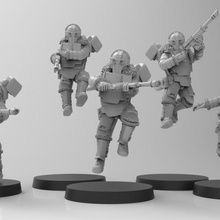 lunar auxilia drop troopers - presupported toys & games horus jet solar pack chaos jump 28mm heretic heresy renegades 3d print model - Mito3D