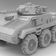 lunar auxilia gecko scout car - presupported toys & games light tank vehicle solar 28mm armoured 3d print model - Mito3D
