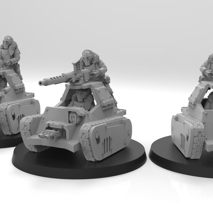 lunaire Aide tankettes présupporté jouets Jeux lumière réservoir véhicule lourd armes solaire 28mm équipe renégats hérétiques 3D print model - Mito3D