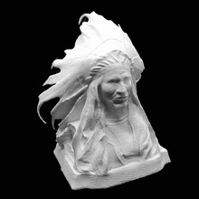 chefe pássaro preto rees jones coleção amon carter museum fort worth scan busto homem bronze americana nativo nativeamerican ocidental sioux 3d print model - Mito3D