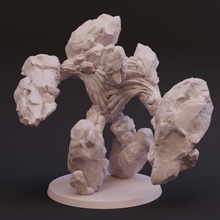 Roca golem dnd miniatura juguetes juegos demonio grande criatura dragones mazmorras gigante rock magia mesa elemental titán 28mm alquimia mineral 3d print model - Mito3D