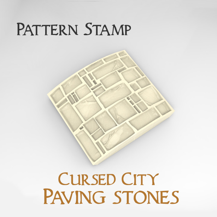 textured stamp cursed city paving stones toys & games stone warhammer roll base pavement cobblestone quest tampon basing milliput 3D print model - Mito3D