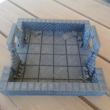 Verlies Zelle Tischplatte Tafel Spiele Miniaturen Rollenspiel Kriegshammer öffnen 2 Tageschmiede Schmiede Fliesen Suche Dungeontiles dnd Warhammerquest Boaradgames 3d print model - Mito3D