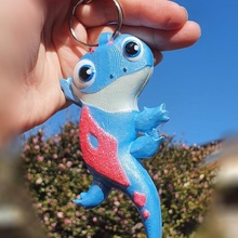bruni salamander bag tag fashion & accessories keychain keyring kids school blue frozen schooltag purpal 3d print model - Mito3D