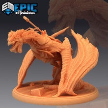 cockatrice mount huge chicken lizard hybrid classic encounter toys & games fantasy medieval monster reptile rpg warhammer enemy tabletop dungeon dnd pathfinder npc pre-supported supported pre 3d print model - Mito3D