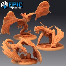 cockatrice set huge chicken lizard hybrid classic encounter toys & games fantasy medieval monster reptile rpg warhammer enemy tabletop dungeon dnd pathfinder npc swamp 3d print model - Mito3D