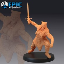 barbarian champion sword masked warrior melee adventurer toys & games fantasy medieval monster player rpg warhammer character enemy tabletop dungeon dnd pathfinder npc pre-supported supported pre 3d print model - Mito3D