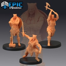 barbarian champion set masked warrior melee adventurer toys & games fantasy medieval monster player rpg warhammer character enemy tabletop dungeon dnd pathfinder npc pre-supported supported pre 3d print model - Mito3D