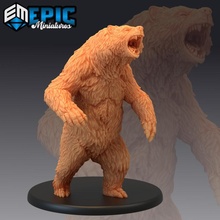 grizzly bear angry wild animal black forest encounter brown polar toys & games fantasy medieval monster rpg warhammer enemy tabletop dire dungeon dnd pathfinder npc pre-supported supported pre 3d print model - Mito3D