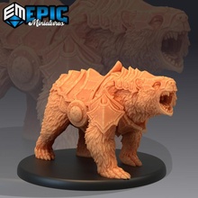grizzly bear armored wild animal black forest encounter brown polar toys & games fantasy medieval monster rpg warhammer enemy tabletop dire dungeon dnd pathfinder npc pre-supported supported pre 3d print model - Mito3D