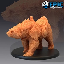 grizzly bear mount wild animal black forest encounter brown polar toys & games fantasy medieval monster rpg warhammer enemy tabletop dire dungeon dnd pathfinder saddle npc pre-supported supported pre 3d print model - Mito3D