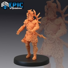 green knight druid forest warrior nature guardian toys & games fantasy medieval monster player rpg warhammer character enemy tabletop dungeon dnd adventurer pathfinder npc pre-supported supported pre 3d print model - Mito3D