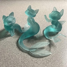 cute mer cats purrmaids toys & games cat fish small mermaid kitty 3d print model - Mito3D