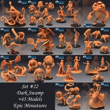 dark swamp set marsh & forest encounters collection pre-supported toys games black dragon fantasy medieval monster rpg warhammer snail enemy tabletop frog dungeon dnd toad pathfinder npc supported pre 3d print model - Mito3D