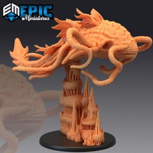 horror eel underwater abomination psionic tentacle monster toys & games classic fantasy medieval rpg warhammer enemy tabletop dungeon encounter dnd pathfinder aboleth npc pre-supported supported pre 3d print model - Mito3D