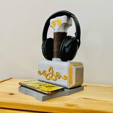 mj lnir Thor martillo auriculares estante soporte inalámbrico cargador iphone manzana escritorio maravilla organizador Samsung vikingo vengadores nórdico guardián niño 3d print model - Mito3D