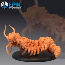 carrion bug attacking giant centipede cave crawler insect classic encounter store fantasy medieval monster rpg warhammer enemy tabletop dungeon dnd pathfinder npc pre-supported supported pre 3d print model - Mito3D