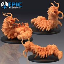 carrion bug set giant centipede cave crawler insect classic encounter store fantasy medieval monster rpg warhammer enemy tabletop dungeon dnd pathfinder npc pre-supported supported pre 3d print model - Mito3D