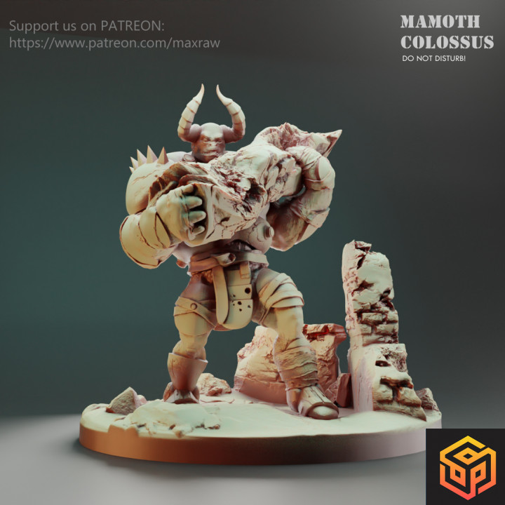 mamoth colossus 40k beast big boss monster tank warhammer miniature boardgame base tabletop chaos infinity sigmar 3D print model - Mito3D