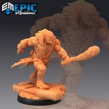batbear club bat bug bear hybrid hairy goblin cave encounter store fantasy medieval monster rpg warhammer enemy tabletop bugbear dungeon dnd pathfinder npc pre-supported supported pre 3d print model - Mito3D