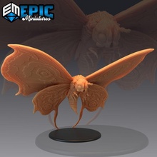 giant moth titan huge insect kaiju butterfly stage store fantasy medieval monster rpg warhammer enemy tabletop godzilla dungeon dnd pathfinder npc pre-supported supported pre mothra 3d print model - Mito3D