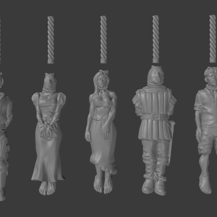 hanged persons store dragons dungeons games tabletop markers 28mm malifaux pathfinder casualty 3D print model - Mito3D