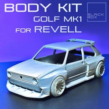 golf 1 bodykit revell 24 voiture courses réglage 3dprint résine rc kit modèle mk1 boîte noire gti moulé pression corps large position 3d print model - Mito3D