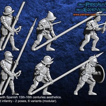 spaniard humans - light medium infantry toys & games fantasy spanish wargames empire 28mm 3d print model - Mito3D