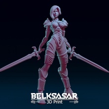 female guardian vampire toys & games armor beautiful board boots detailed fantasy girl realistic sword warrior woman boardgames 28mm dnd tusk 32mm straps 55mm 3d print model - Mito3D
