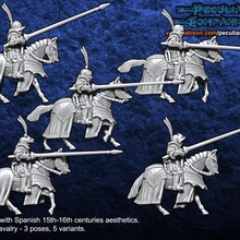 spaniard humans - heavy cavalry toys & games fantasy spanish wargames empire 28mm 3d print model - Mito3D