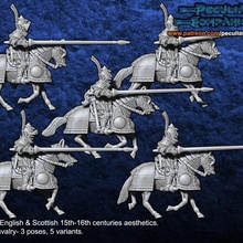 anglo-scottish elfs - heavy cavalry toys & games fantasy wargames high english 28mm 3d print model - Mito3D