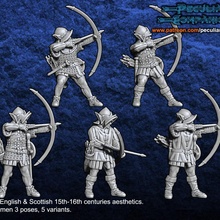 anglo-scottish elfs - longbowmen toys & games fantasy wargames high english 28mm 3d print model - Mito3D