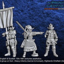 anglo-scottish elfs - command group foot toys & games fantasy wargames high english 28mm 3d print model - Mito3D