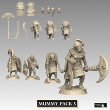 mummy pack 5 toys & games 40k ancient egypt skeleton tomb undead vampire warhammer tabletop kings infantry 28mm sigmar khemri ravenloft ossiarch bonereapers settra carstein 3d print model - Mito3D