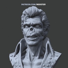 zombie tabletop bust dead zombies elvis wekster presley rotten impersonator 3d print model - Mito3D