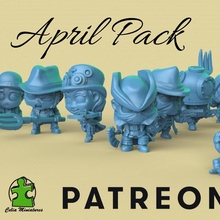 april heroes collection patreon toys & games hunter miniature boardgames monsters chibi enemies bloodborne diver vanhelsing horrormovies 3d print model - Mito3D