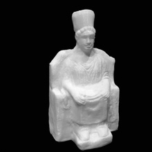 figura sentada trono museu britânico londres scan 3d print model - Mito3D