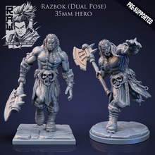 разбок barbare tourner ralenti action pose jouets Jeux dragons donjons mini orc rpg guerrier miniature Masculin Dragons dnd 35mm aventurier 32 moitié 35 3d print model - Mito3D