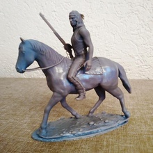 nativo guerriero cavallo fan arte 3d print model - Mito3D