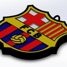 barcelona keychain key logo soccer lifestyle futbol 3d print model - Mito3D