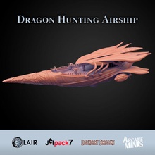 legendary dragons - dragon hunting airship toys & games boat dungeons fantasy fly interior navy rpg sailing ship sky vessel water miniature weapons large flying huge roleplaying elemental minis flyer pirates 28mm airboat dnd 35mm 3d print model - Mito3D