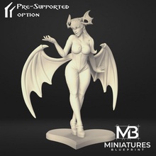 gallantina demonio belleza juguetes juegos fantasía hembra corazón mini miniaturas monstruo alas mujer mal dnd succube soportado 3d print model - Mito3D