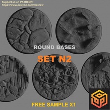 bases - set n2 free sample x1 toys & games 40k beast dragon dragons dungeons fantasy figurine miniatures support warhammer scifi pedestal dungeon infinity socle 28mm dnd 32mm 3d print model - Mito3D